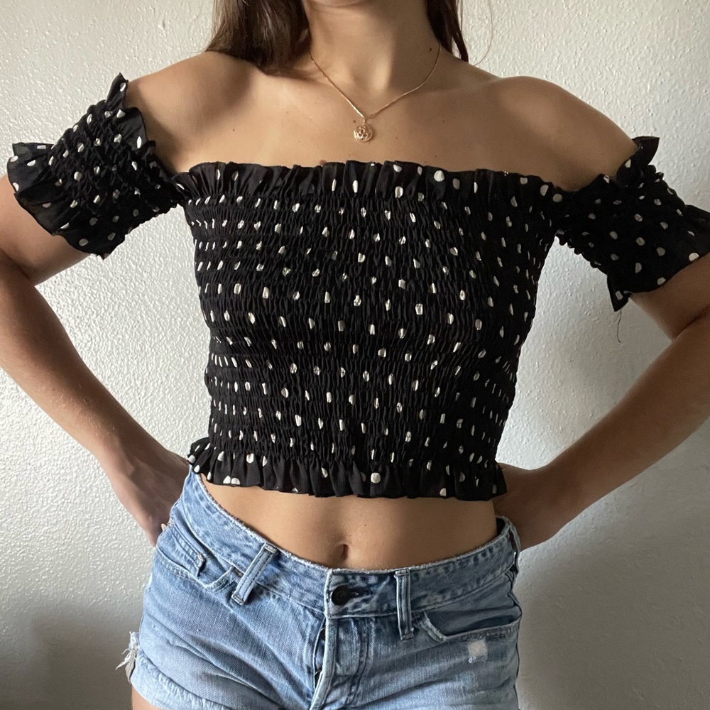 polka dot crop top